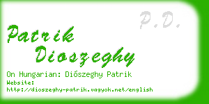 patrik dioszeghy business card